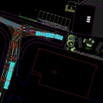 Vehicle swept path analysis of an articulated lorry performing a manoeuvre in a tight space created by jp-transport-highway-consultant.co.uk